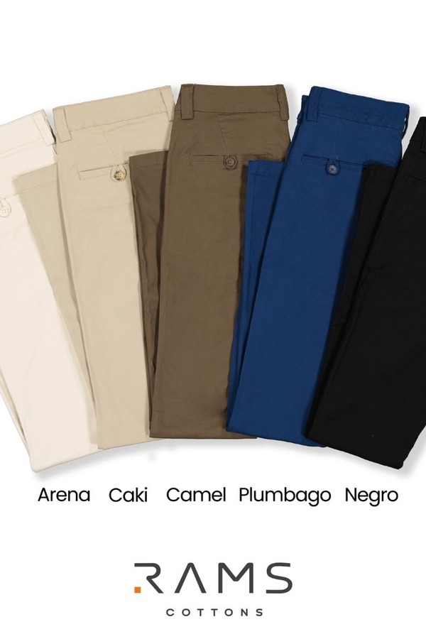 Pantalón Negro Corte Chino Slim Fit De Algodón Para Hombre